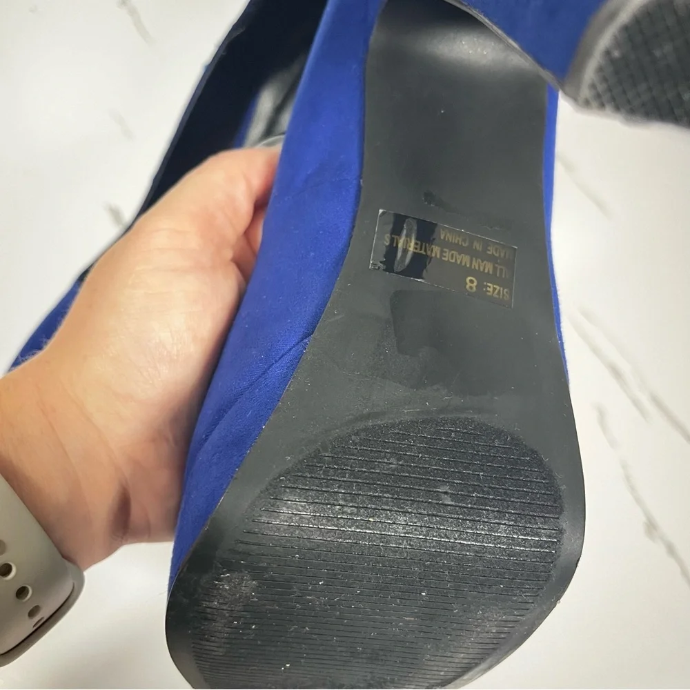 CHARLOTTE RUSSE Blue Platform Pump Women’s Microfiber Heels Size 8 - Picture 9 of 14